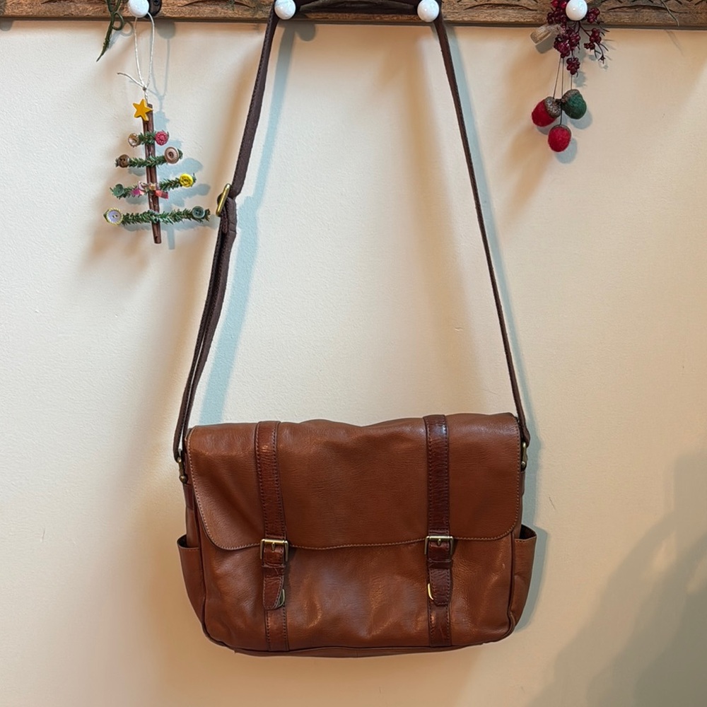 Brown Leather Messenger Bag
